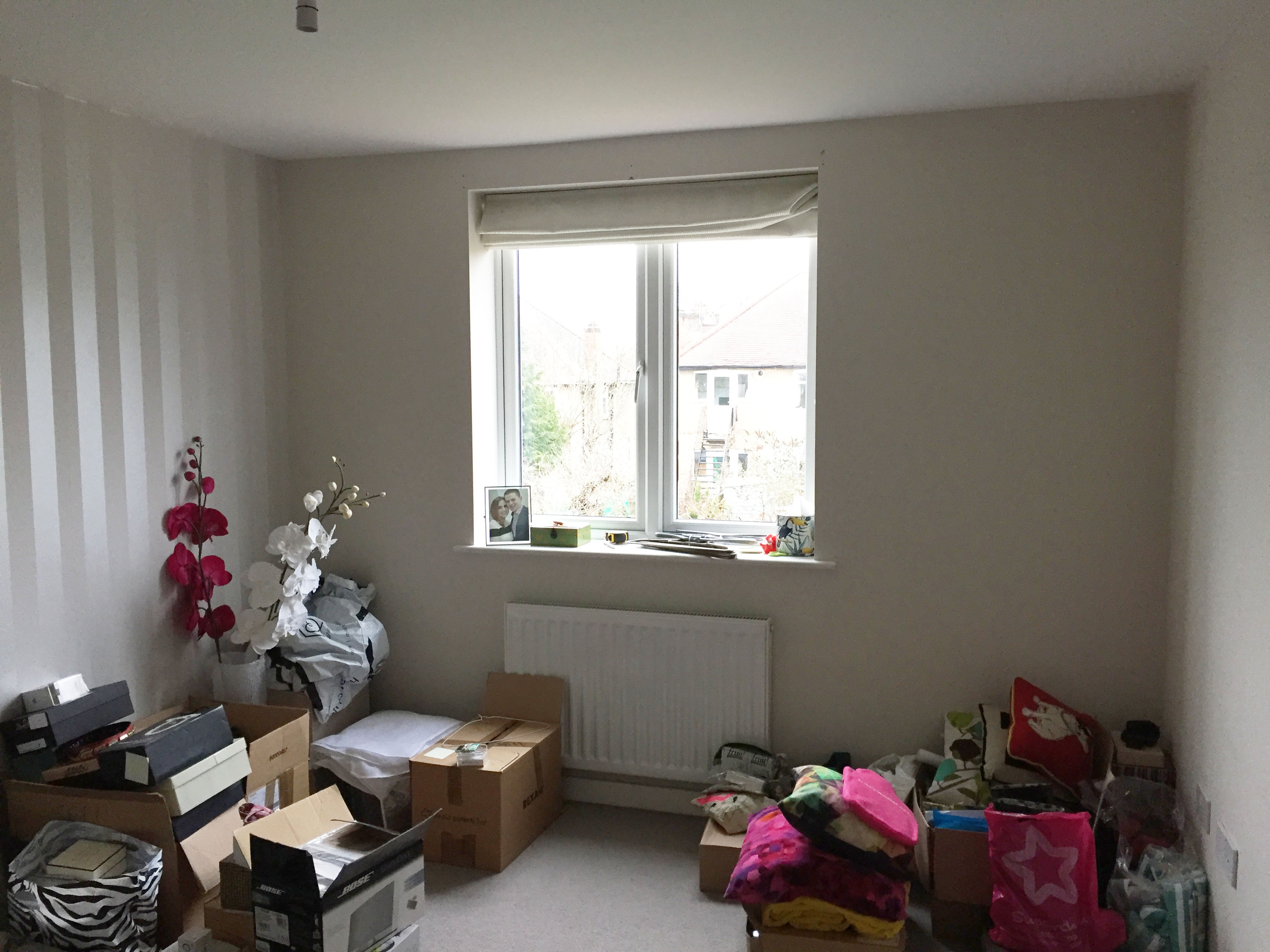 A photo of the room before the baby arrived - a spare room