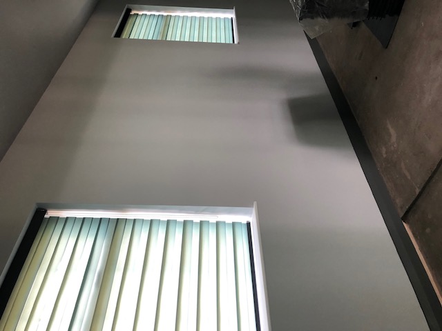 A photo of the new blinds fully closed.