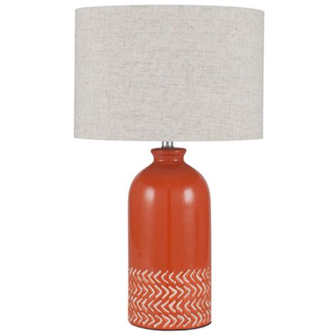 A photo of a table lamp with an orange base that I liked.