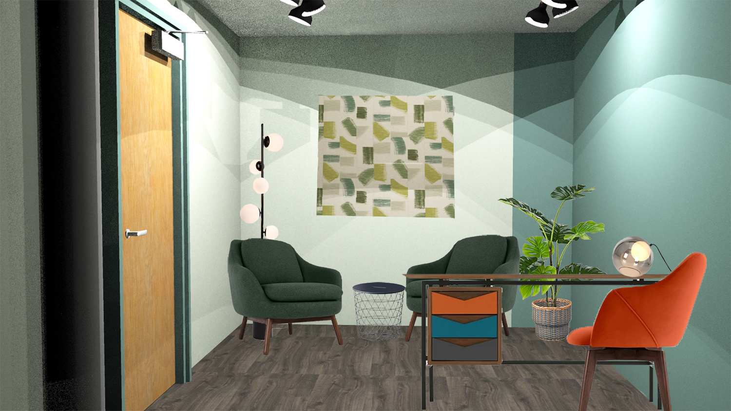 A computer generated image of my design for the rooms used by the counselling service.
