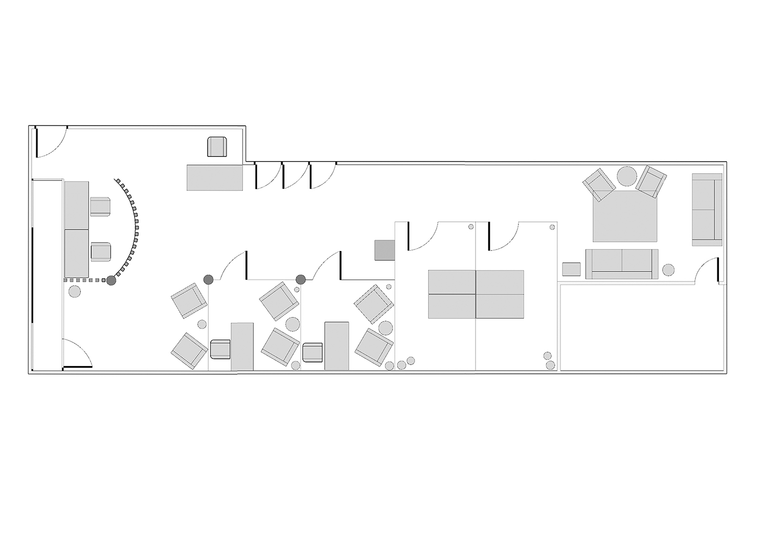 A scale floorplan with the proposed new layout.
