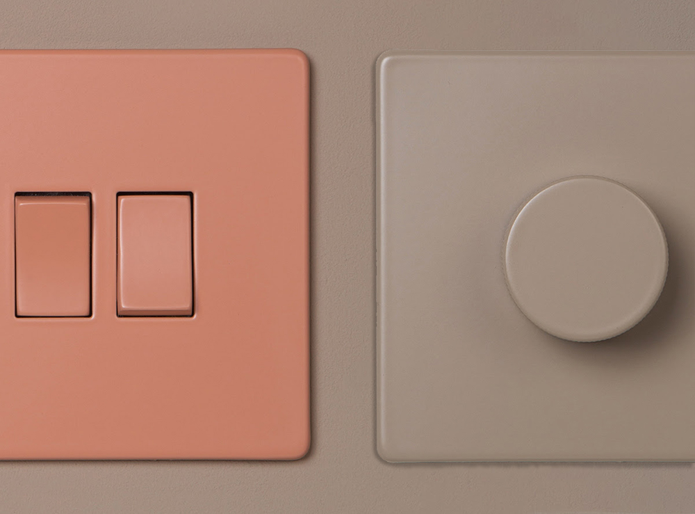 A photo of two of the new light switches from Dowsing & Reynolds